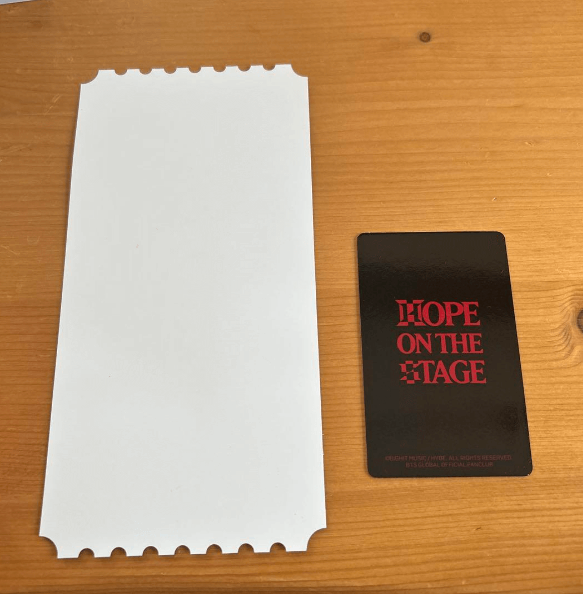 [Pre-owned] BTS J-HOPE TOUR HOPE ON THE STAGE in JAPAN CARD + VIP ARMY ZONE Ticket